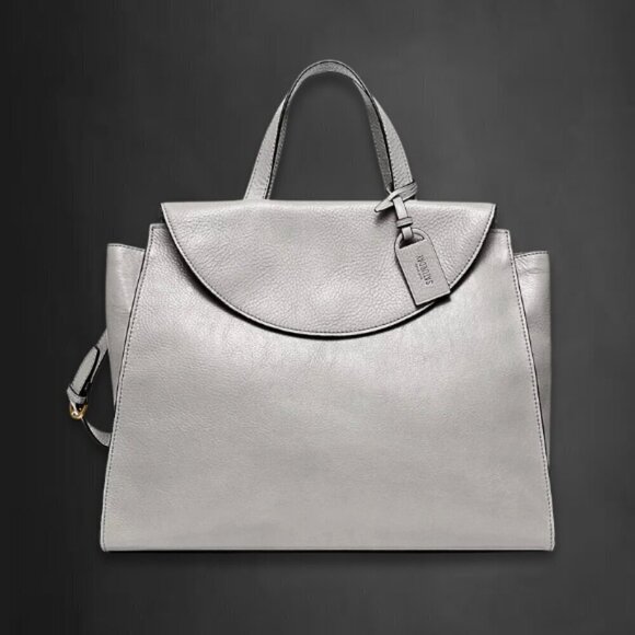 Kate Spade Saturday Handbag "The A Satchel" Detachable Straps Light Gray W OS - Picture 2 of 16